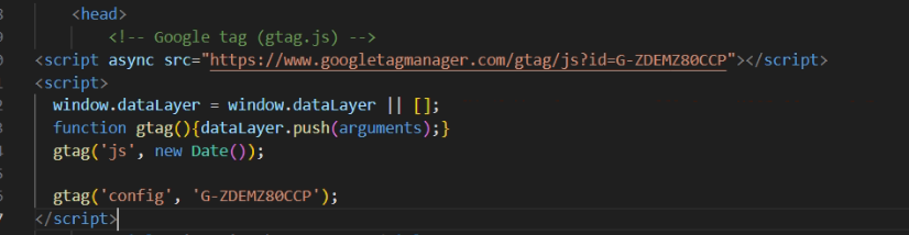 Código de seguimiento de Google Analytics